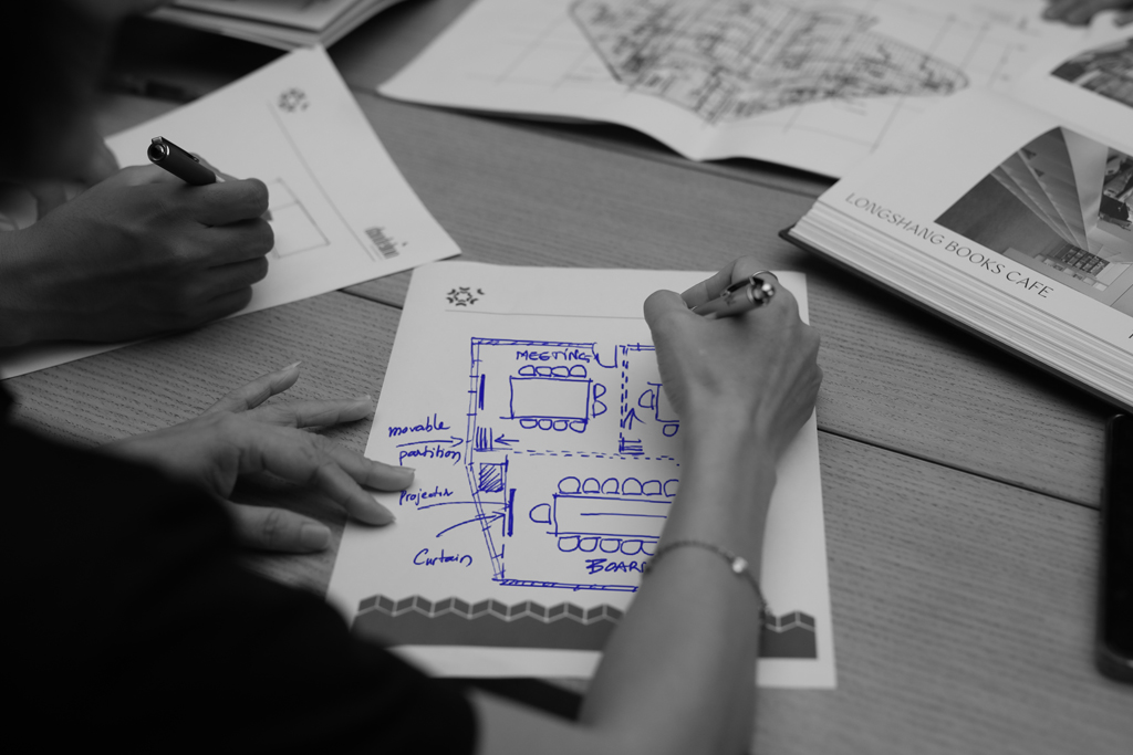 Phác thảo tay thiết kế văn phòng