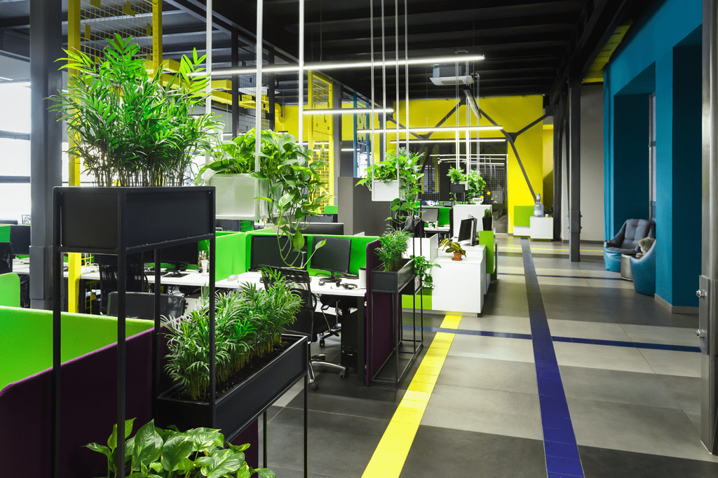 Green office trend with sustainable materials