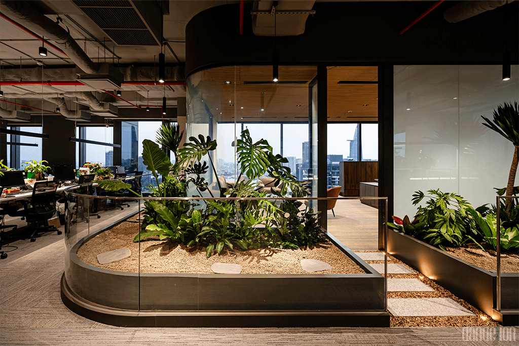 Office interior Construction with greenery